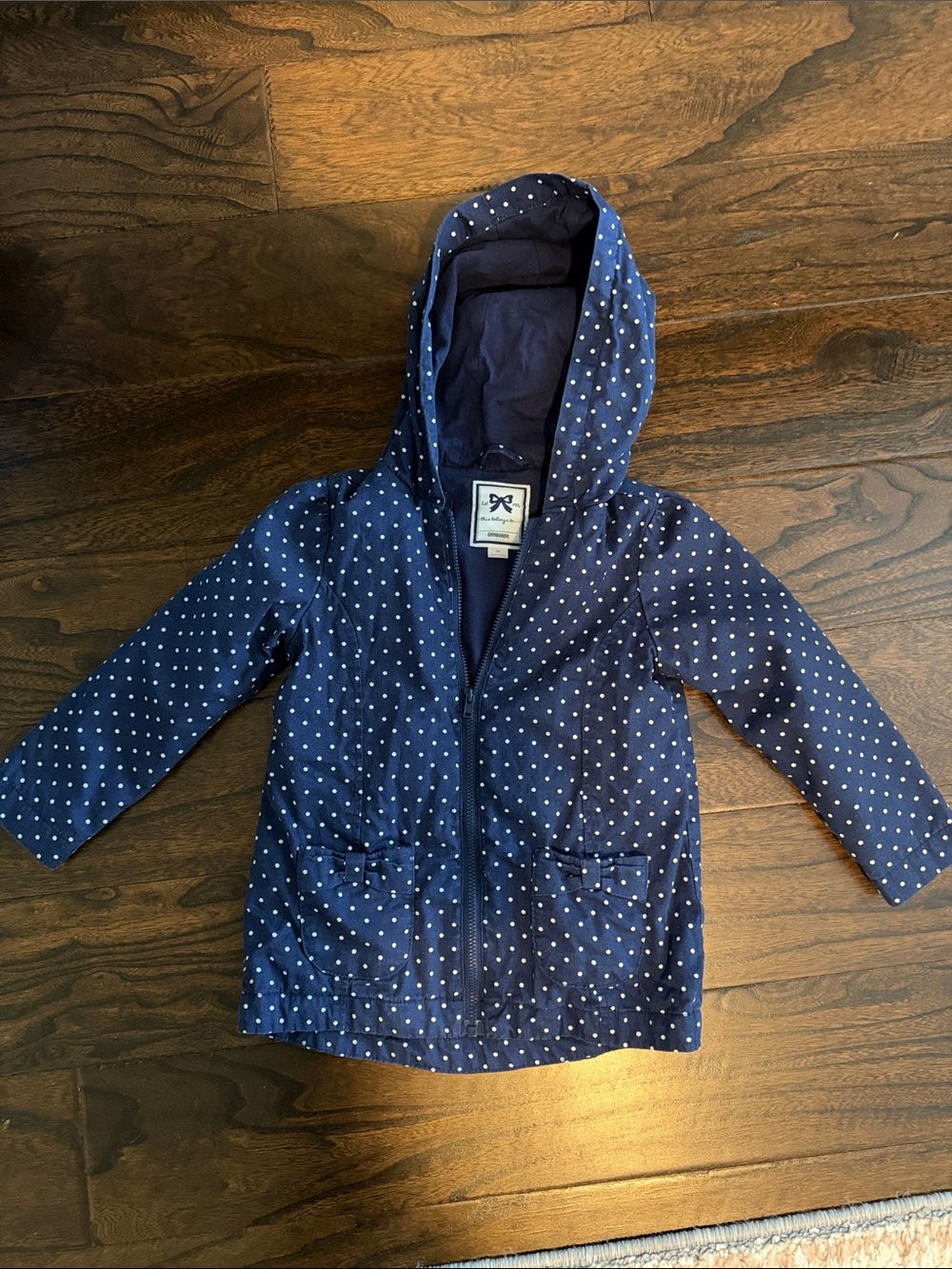 Gymboree Navy Blue Polka Dot Hooded jacket